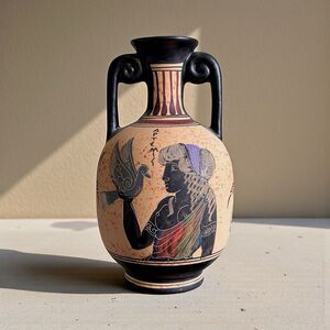 Hand-Painted Greek Amphora Vase - Classical Style Reproduction